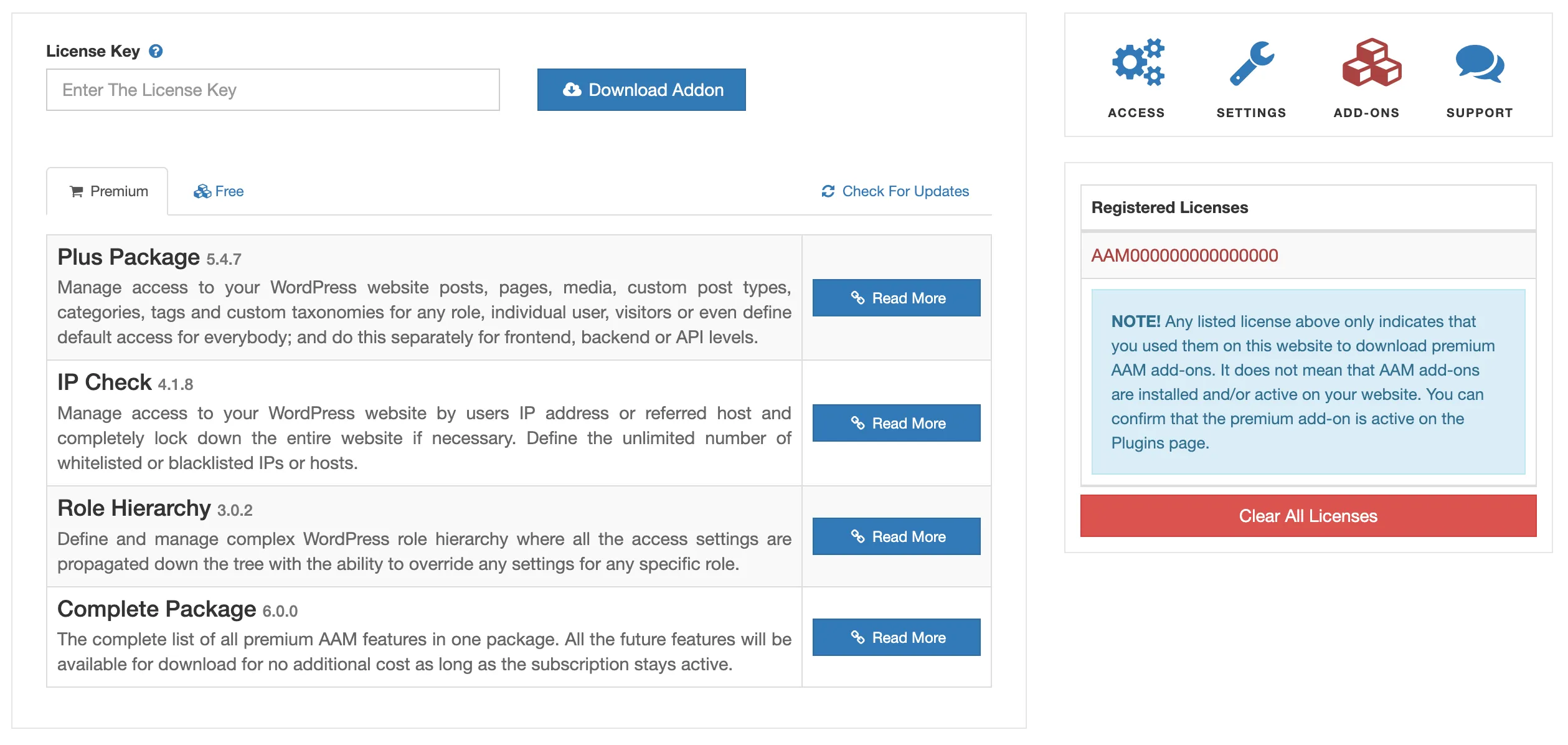 License Key Page