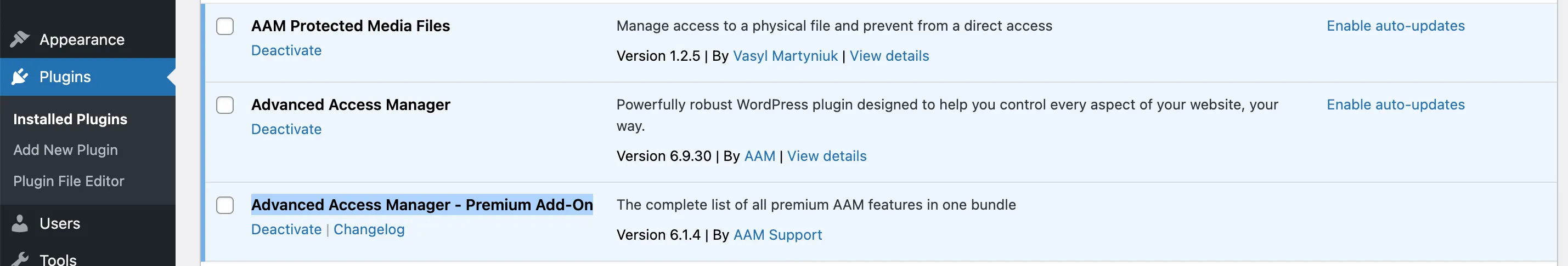 AAM Premium Add-on Version