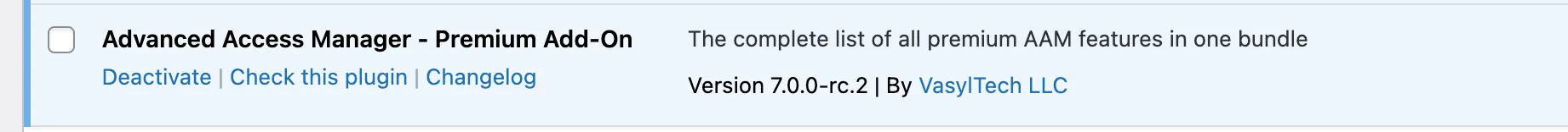 AAM Premium Changelog Link