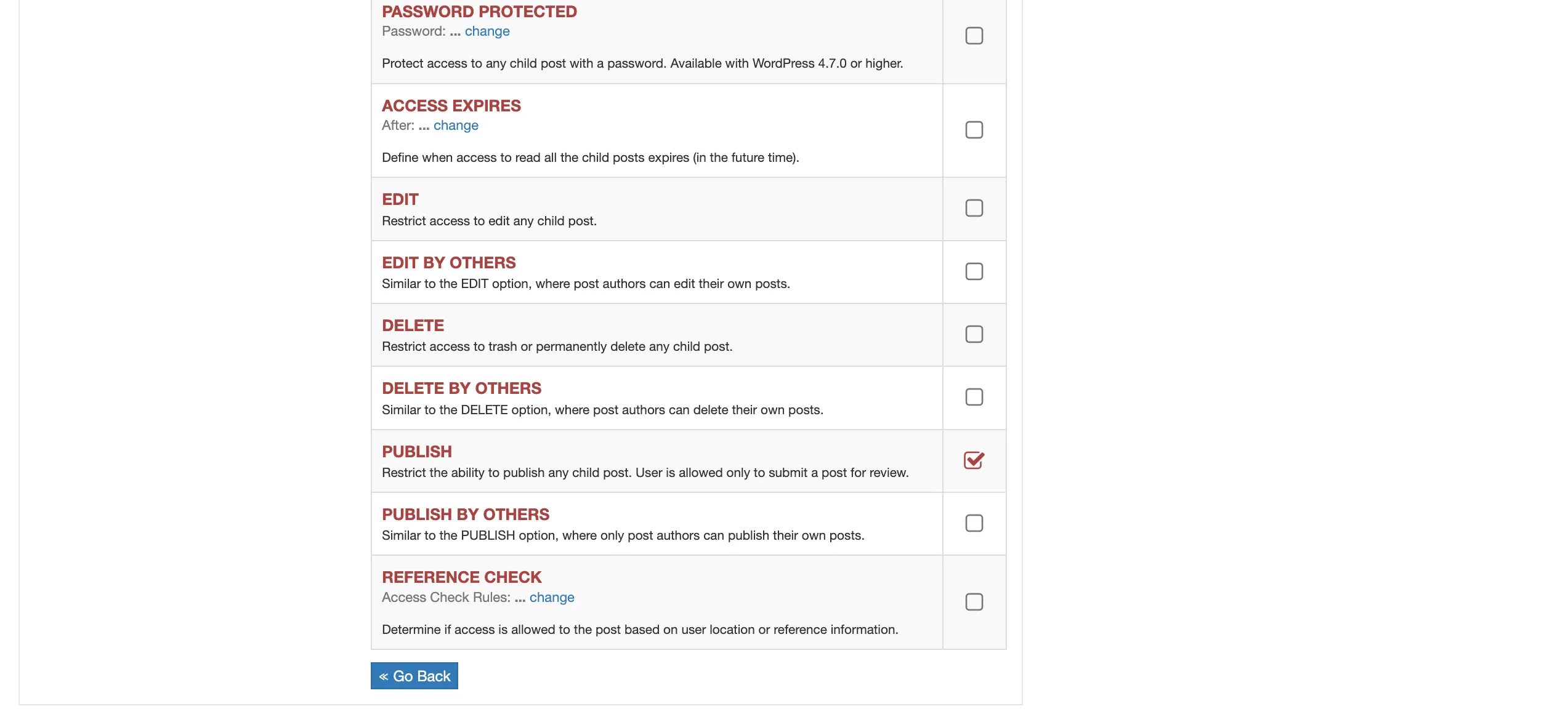 AAM Publish Option