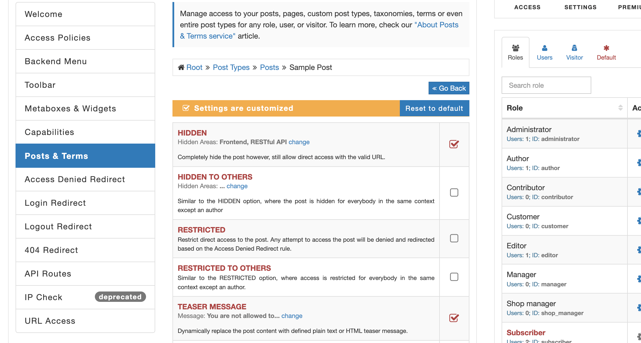AAM Content Access Controls Form