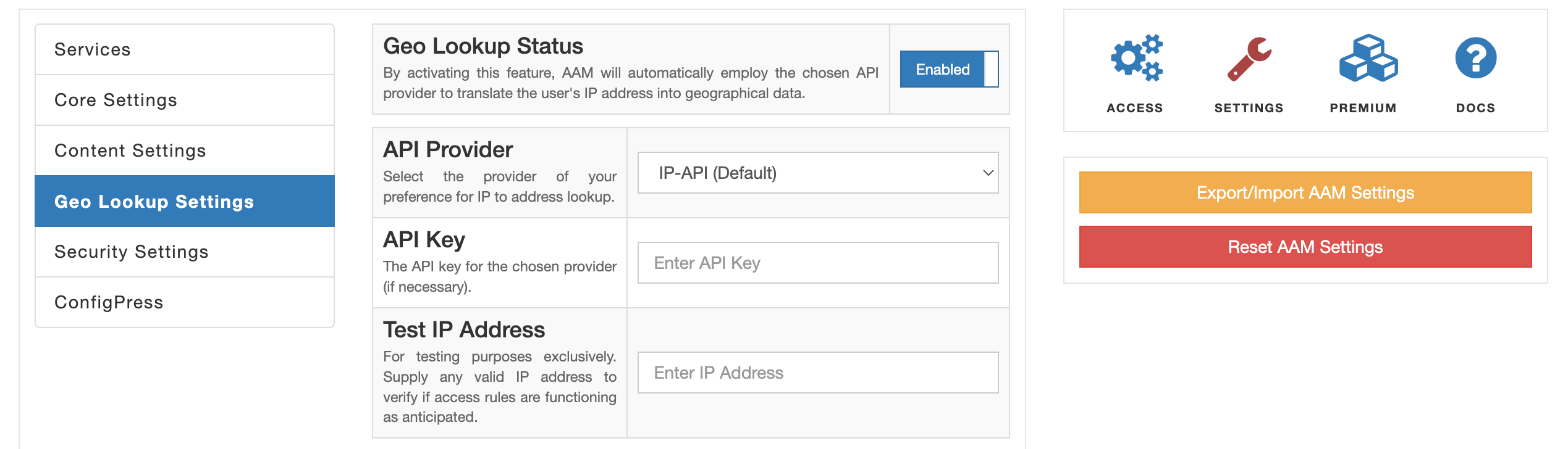AAM Geo Lookup Providers