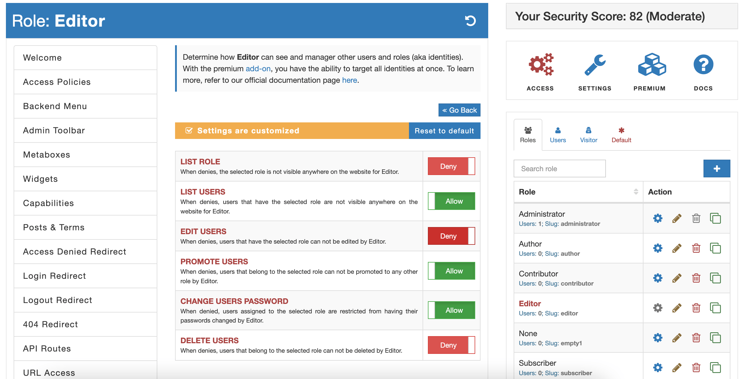 AAM Identity Governance Permissions