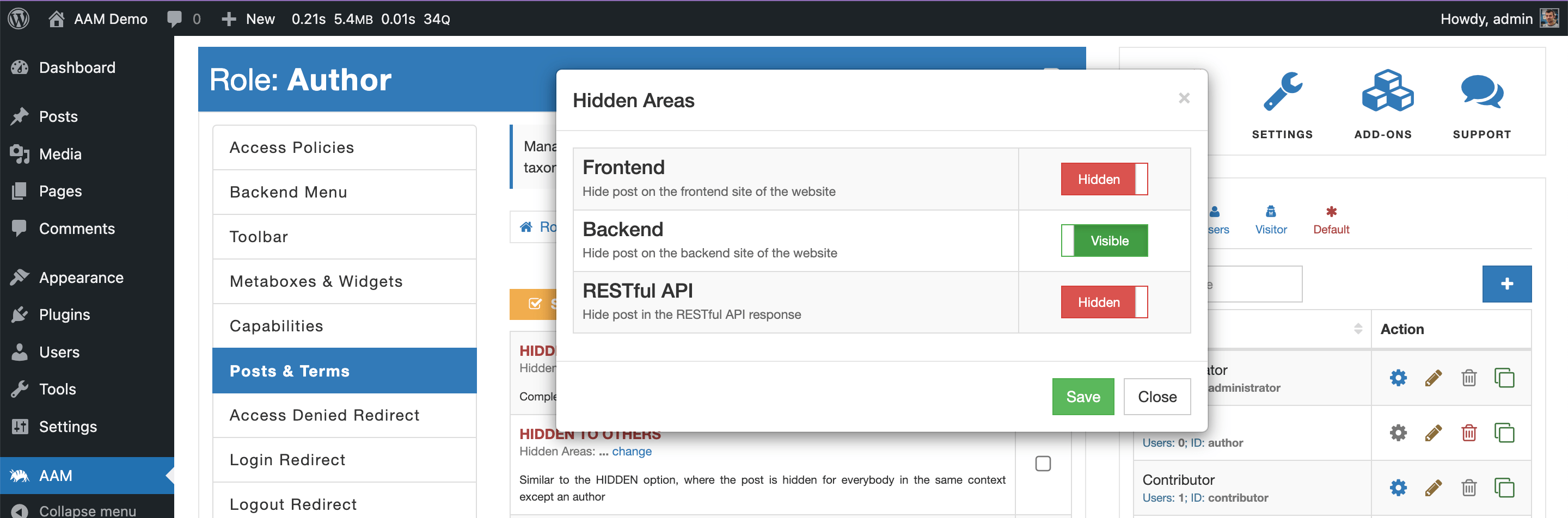 AAM Post Access HIDDEN