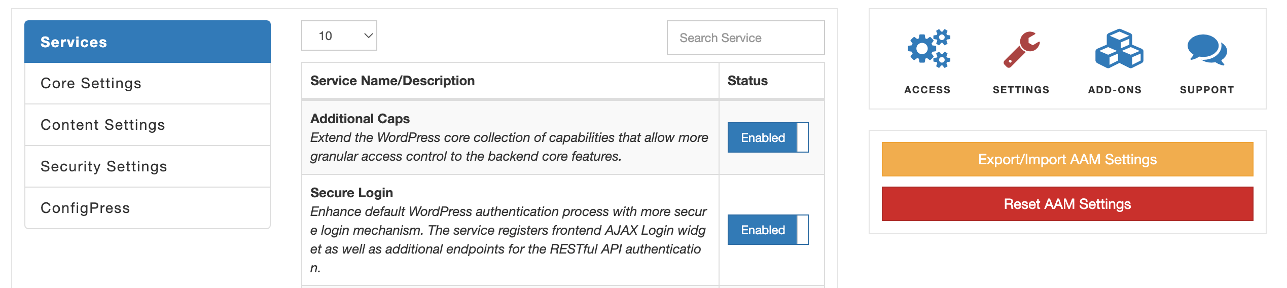 AAM Reset All Settings