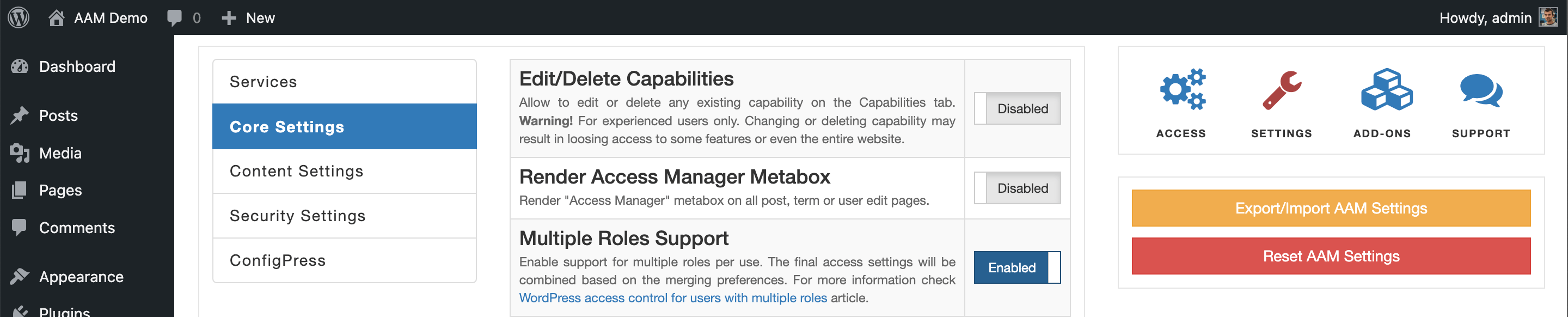 Enable Multiple Roles Support